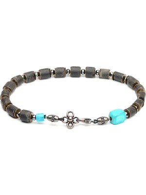 Mey Atelier Guru - Onyx Turkuaz Gümüş Erkek Bileklik MEY2412028