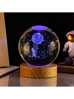Marsilyan Aya Çıkan Astronot Tasarım Cam Küre