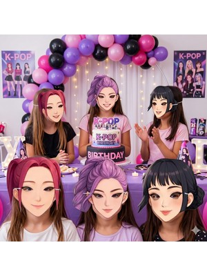 Dodomar K-Pop Huntrix Demon Hunters Karton Maske 6lı Set Parti Maske Aksesuar Model 2