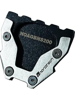 Skygo Noratech Moto Bajaj NS200 N250 N160 F250 Yan Ayak Genişletici Plaka, Paslanmaz Çelik Kickstand Uzatma Desteği, Siyah ve Gümüş, Motosiklet Aksesuarı
