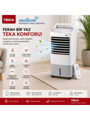 Teka Meltem 10 lt Su Tanklı Evaporatif Hava Soğutucu Beyaz - Dijital Kontrol ve Kumandalı Özellikler