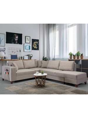 Eymense Loft Köşe Koltuk Takımı Açık Kahve