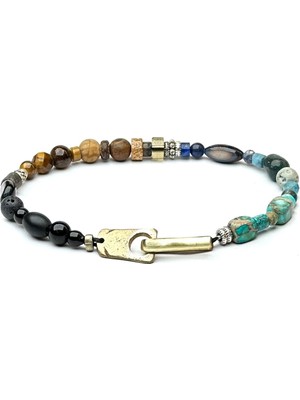 Mey Atelier Luppy - Karma Taş Antika Kilitli Erkek Bileklik MEY2412076