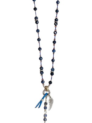 Mey Atelier Lucius Blue - Faset Kesim Lapis Gümüş Erkek Kolye MEY2411007