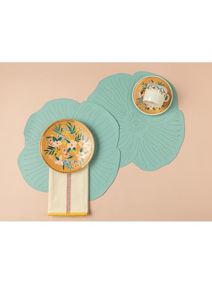English Home Blossom Suni Deri 2'li Amerikan Servis Mavi
