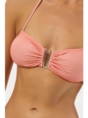 Ayyıldız 4526 Somon Simli Straplez Bikini Takımı