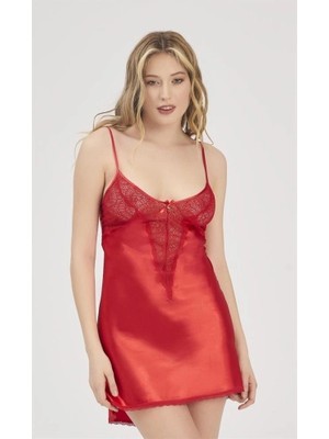 Amora Secret Moonlıght Kırmızı Saten Gecelik