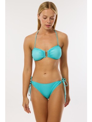 Ayyıldız 4526 Mint Simli Straplez Bikini Takımı