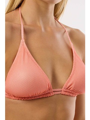 Ayyıldız 4524 Somon Simli Üçgen Bikini Takımı
