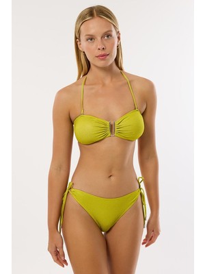 Ayyıldız 4526 Yeşil Simli Straplez Bikini Takımı
