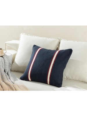 English Home Adelia Dokuma Kırlent Kılıfı Lacivert
