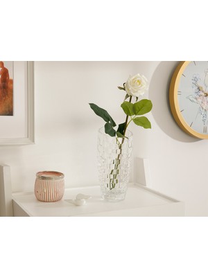 English Home Corsage Kumaş Tek Dal Yapay Çiçek Beyaz
