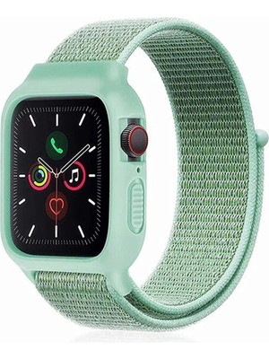 Durukar®   Watch 42MM Hasırlı Cırtcırtlı Kasalı Kordon - Turkuaz
