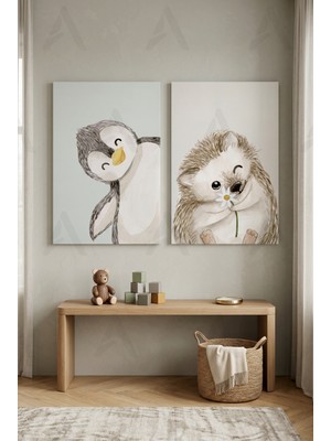 Artease 2'li Penguen ve Kirpi Tablo Seti