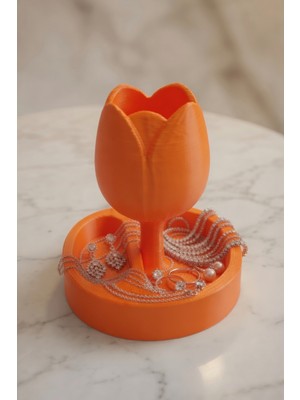 My Craft 3D Lale Tasarımlı Takı Organizer Yüzük Küpe Kolye Bileklik Standı Dekoratif Takı Tabağı Aksesuar Düzenleyici