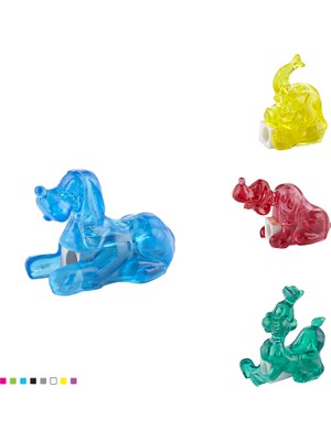 Ark Nostaljik Hayvan Figürlü Şeffaf Kalemtıraş Karışık Renk 3 Adet