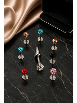Monalisa Home  Çelik 8 Adet Tragus Pirsıng