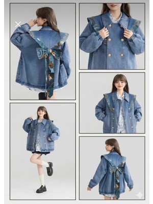 Butik Kadın Oversize Denim Ceket-Uzun Kollu,çift Cepli,rahat ve Şık Tasarım