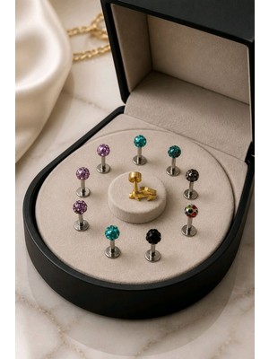 Monalisa Home  Çelik 9 Adet Tragus Pirsıng
