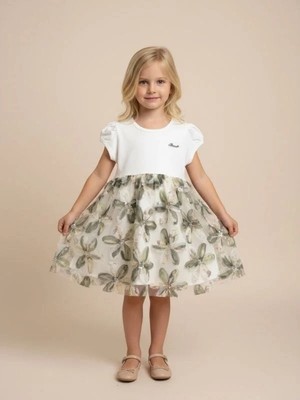 Zekids Kız Çocuk Çiçek Desenli Elbise