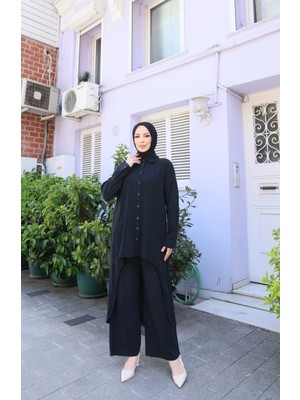 Nisum Moda Arkası Uzun Pamuk Keten Takım