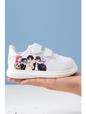 ALCdesing Beyaz  Erkolar  Baskılı  Kız  Erkek Çocuk Spor  Ayakkabı  ve  Sneakers