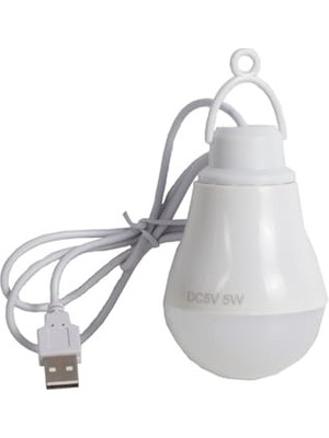 Cekar Store Power Master USB Kablolu 5 Watt Beyaz LED Ampul%90 Enerji Tasarrufu Renkli
