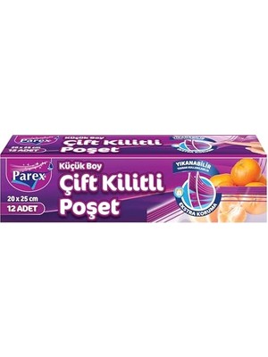 Cekar Store Çift Fermuarlı Kilitli Torbalar Küçük Boy 14 Çanta (20 x 25 Cm)