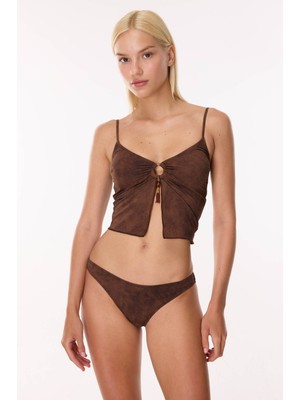 Ayyıldız 6507 Kahverengi Büstiyer Bikini Takımı