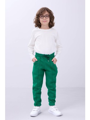 Perendi Lastikli Içi Polarlı Cepli Rahat Unisex Çocuk Eşofman Altı