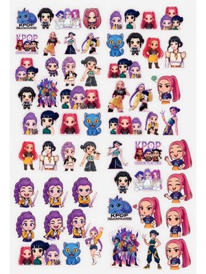Dodomar K Pop Huntrix Demon Hunters Sticker 33X48 cm Büyük Boy Parti Sticker Duvar Süsü