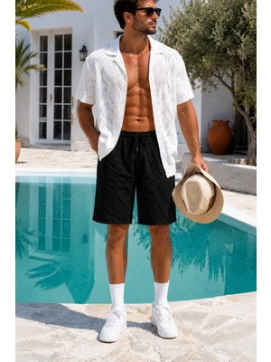 Tarz Cool Premium %100 Pamuk Bağcıklı Erkek Şort – Relax Fit Yazlık Old Money Şort