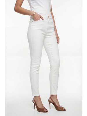 Masha Kate Beyaz Denim Pantolon