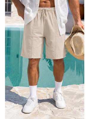 Tarz Cool Premium %100 Pamuk Bağcıklı Erkek Şort – Relax Fit Yazlık Old Money Şort