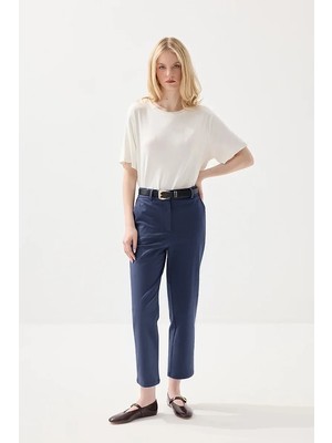 Gusto Kanvas Mom Pantolon - Lacivert