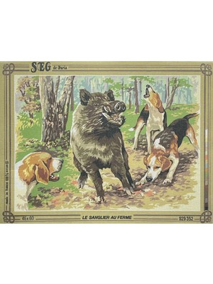 Seg de Paris Seg Baskılı Goblen 929 352 Le Sanglier Au Ferme 45X60CM Tablo Pano