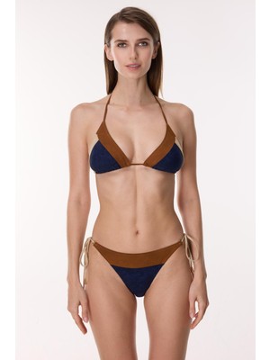 Ayyıldız 6511 Lacivert Üçgen Bikini Takımı