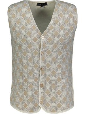 Finesuits Erkek Düz Yünlü Desenli Yünlü Yelek 2522201026.YLKR