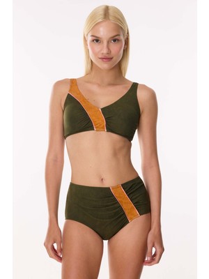 Ayyıldız 6505 Haki Toparlayıcı Yüksek Bel Bikini Takımı