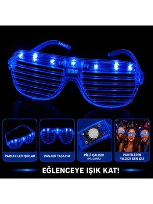 Twin Store LED Işıklı Panjur Parti Gözlüğü Renk Gözlük