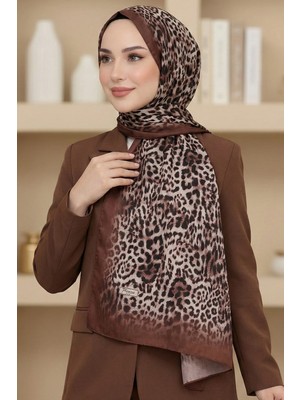 Hadiora Kadın Kahve Leopar Elegance Şal