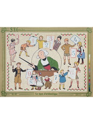 Seg de Paris Seg Baskılı Goblen 929 221 La Lecon D'arithmetique 45X60CM Tablo Pano