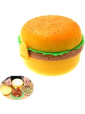 Runaway Bölmeli Hamburger Tasarımlı Çok Amaçlı Beslenme Kabı
