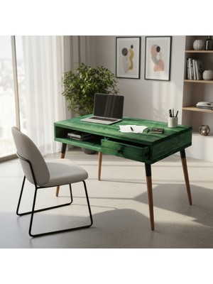 Mobenta Neo Desk: Masif Çalışma Masası 1 Çekmece ve 1 Laptop Bölmesi - 120X60 Ye