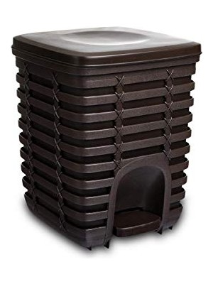 Cekar Store Palm Pedallı Çöp Kovası, Kahverengi, 9 Lt