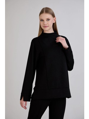 Sortie Collection Nervürlü Damla Yırtmaçlı Iki Iplik Bluz