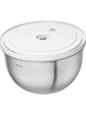 Cekar Store Zwıllıng Fresh & Save Bowls Vakumlu Saklama Kabı, L, 24 Santimetre, Paslanmaz Çelik, Metalik Gri