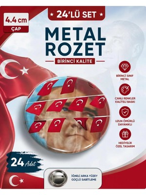 23 Nisan Ulusal Egemenlik ve Çocuk Bayramı Rozet Çanta Rozeti-Yaka Iğnesi (44MM) 24 Adet