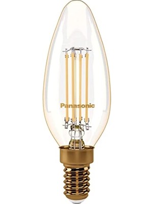 Cekar Store Panasonıc E14 Fil Lamba, Sarı Işık 4W 360LM 2000K Gold          [enerji Sınıfı A]