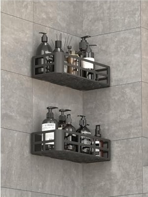 Cekar Store Mithra Life 2 Adet Düzenleyici Yapışkanlı Banyo Organizer Duş Rafı MIT1146